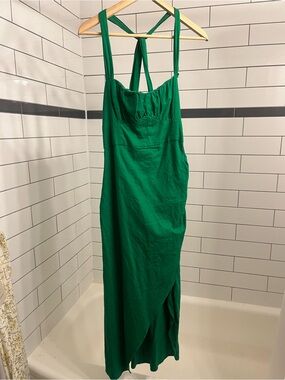 Zara Emerald Green Strappy Maxi Dress